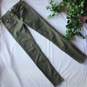 Zara Olive Green Skinny Leg Denim|Size 4